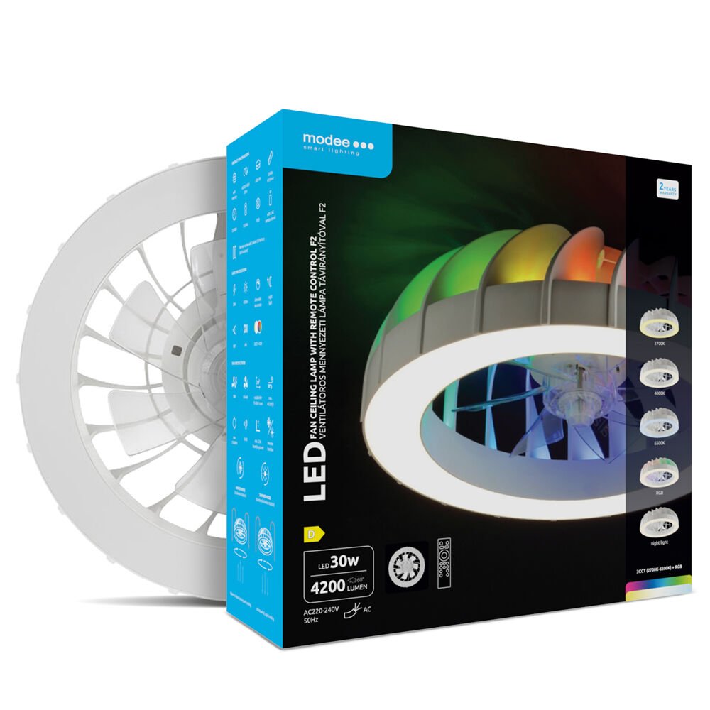 media-1768203492503 Modee Ανεμιστήρας Οροφής LED 30W RGB 3CCT με Τηλεχειριστήριο (40.001.0077) - Image 1
