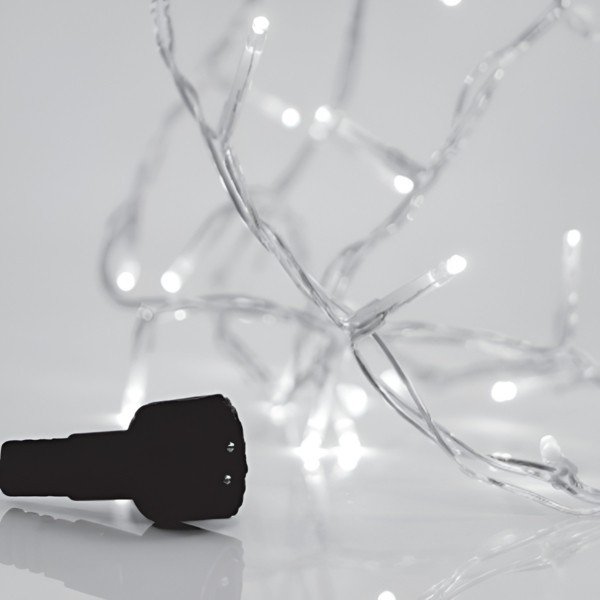 0a8b6e19987f41cdb6a8ab6d969f1143 ΚΟΥΡΤΙΝΑ, 150 LED 3mm, 31V ΜΕΤΑΣΧΗΜΑΤΙΣΤΗ, 4 ΕΠΕΚΤΑΣΕΙΣ ΕΩΣ 3 ΣΕΤ, ΔΙΑΦΑΝΟ PVC ΚΑΛΩΔΙΟ, ΘΕΡΜΟ ΛΕΥΚΟ LED (H100 x W300cm, 15 LINES x 10 LED), ΠΡΟΕΚΤΑΣΗ ΠΑΡΟΧΗΣ 5m, IP44 (600-17071) - Image 1