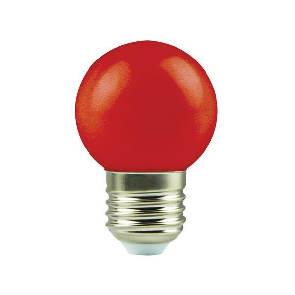 2e208996e9f34aaba8dca1f0936b34f7 ΛΑΜΠΑ LED ΣΦΑΙΡΙΚΗ 1,8W E27 ΚΟΚΚΙΝΗ 175-265V (147-77501) - Image 1