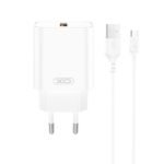 XO wall charger CE33 QC 18W 1x USB white + cable USB-C (GSM191550)