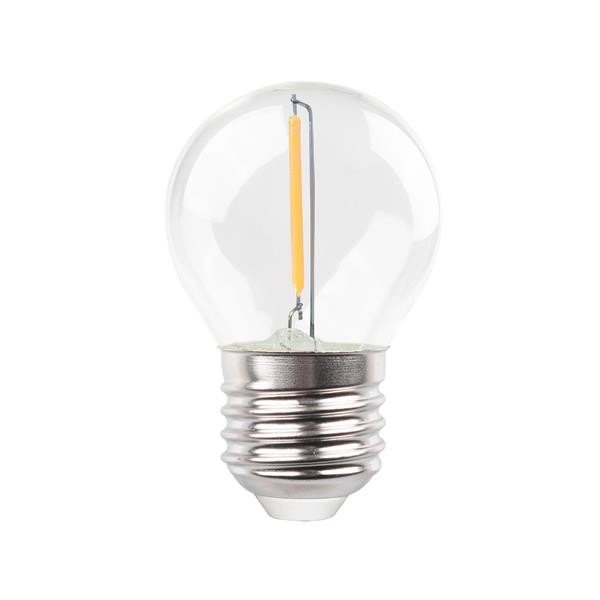 6b421370c3e44435b817fd0b81cad586 ΛΑΜΠΑ LED ΣΦΑΙΡΙΚΗ FILAMENT 1W 90lm E27 3000K 220-240V (147-78263) - Image 1