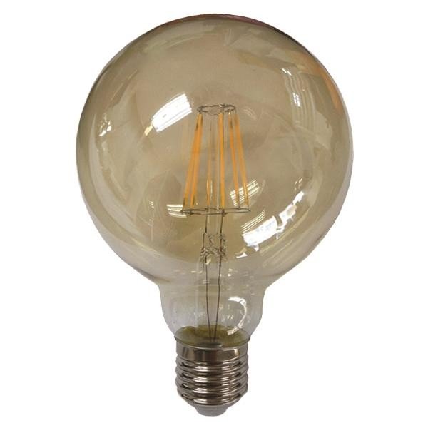 73b1cf331f154bf291718d69fbe3e98f ΛΑΜΠΑ LED ΓΛΟΜΠΟΣ G125 FILAMENT 8W 1055lm Ε27 2400K 220-240V GOLD GLASS DIMMABLE (147-78771) - Image 1