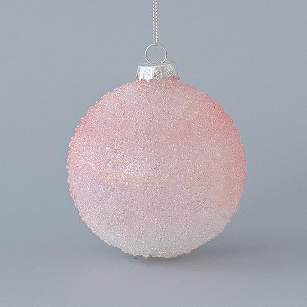 0e0b73371f0b489caa6431edda1da4df ΓΥΑΛΙΝΗ ΜΠΑΛΑ, ΡΟΖ, ΜΕ GLITTER, ΣΕΤ 4ΤΜΧ, 8cm (600-45058) - Image 1