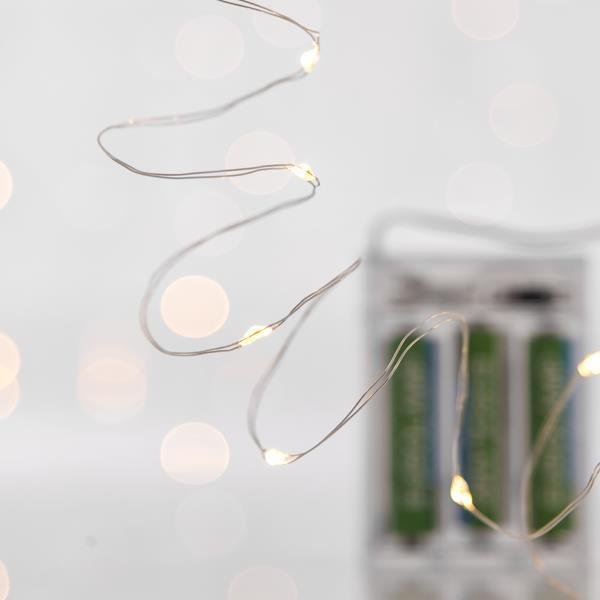 212e7731b3a74a6b99412f66a88718fb ΣΕΙΡΑ, 20 MINI LED, ΜΠΑΤΑΡΙΑΣ 3xAA, ΑΣΗΜΙ ΧΑΛΚΙΝΟ ΚΑΛΩΔΙΟ, ΘΕΡΜΟ ΛΕΥΚΟ LED ΑΝΑ 10cm, ΠΡΟΕΚΤΑΣΗ ΠΑΡΟΧΗΣ 30cm, IP20 (601-11221) - Image 1