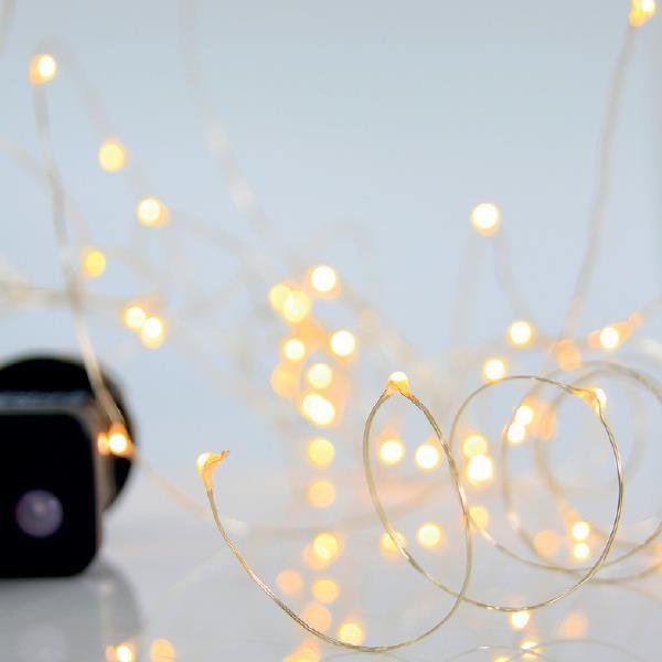 472813e858e24afb951d46b16e059be5 ΣΕΙΡΑ, 100 ΜΙΝΙ LED, ΜΕΤΑΣΧΗΜΑΤΙΣΤΗΣ, 8 ΠΡΟΓΡΑΜΜΑΤΑ, ΑΣΗΜΙ ΧΑΛΚΙΝΟ ΚΑΛΩΔΙΟ, ΘΕΡΜΟ ΛΕΥΚΟ LED ANA 10cm, ΠΡΟΕΚΤΑΣΗ ΠΑΡΟΧΗΣ 5m, ΙΡ44 (601-11741) - Image 1