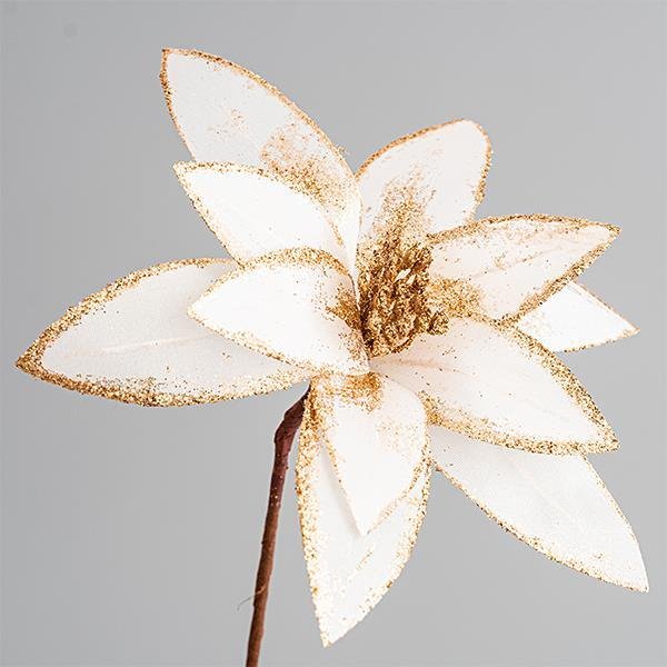0a8fbb893a0342ac9e3ab9c3cccf2036 ΛΟΥΛΟΥΔΙ ΛΕΥΚΟ, ΜΕ ΧΡΥΣΟ GLITTER, ΜΕ ΜΕΓΑΛΟ ΜΙΣΧΟ 72cm, 23cm (600-45390) - Image 1
