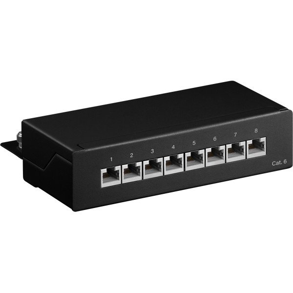 0da80b0e-3428-4bd4-b48c-bfb3fb78f3ea Goobay CAT 6 Patch Panel 8 Θυρών Mini/Desktop 96105 Μαύρο (11.002.0045) - Image 1