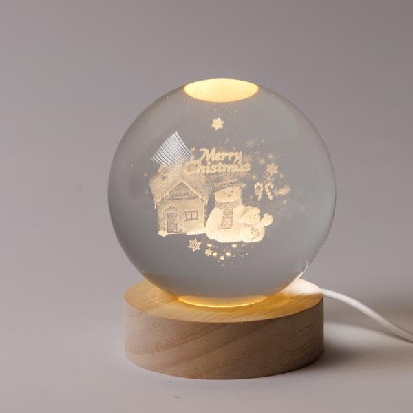 354f63bef0b549058ef07cfa9c382c4d XMAS ΦΩΤΙΖΟΜΕΝΗ ΜΠΑΛΑ 8cm ΣΧΕΔΙΟ ΧΙΟΝΑΝΘΡΩΠΟΣ ME ΣΠΙΤΑΚΙ USB 6 ΘΕΡΜΑ ΛΕΥΚΑ SMD LED BΑΣΗ 7cm ΠΑΡΟΧΗ 70cm IP20 (600-47063) - Image 1