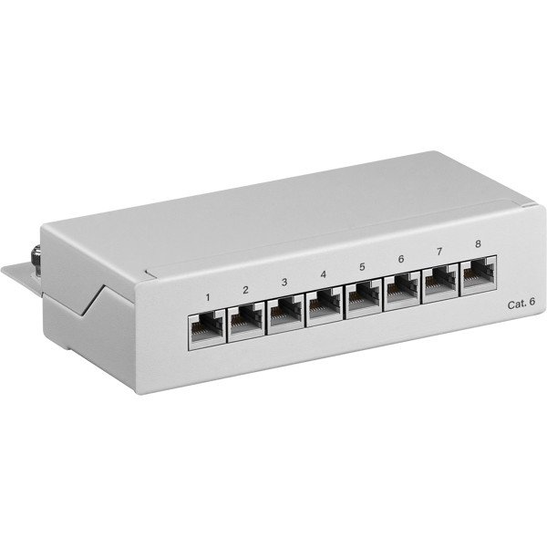 469dcdb0-e8d0-41f7-b907-98bec3b4be40 Goobay CAT 6 Patch Panel 8 Θυρών STP Mini/Desktop 93047 Γκρι (11.002.0044) - Image 1