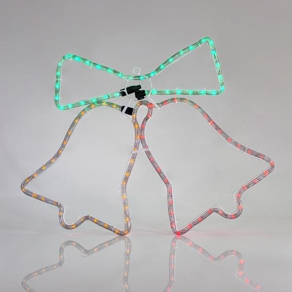 5b27606cd5774235a594f87f1e4e5f3c XMAS ΚΑΜΠΑΝΑ ΔΙΠΛΗ ΦΩΤΟΣΩΛΗΝΑΣ LED 3m ΜΟΝΟΚΑΝΑΛΟΣ ΜΕ ΠΡΟΓΡΑΜΜΑ ΚΟΚΚΙΝΗ - ΠΡΑΣΙΝH - ΚΙΤΡΙΝΗ 47x64cm IP44 (600-20104) - Image 1
