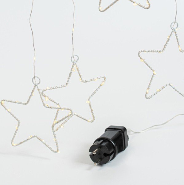 6bde30129e4c42e8a4291ee8145ac9b0 ΚΟΥΡΤΙΝΑ, 184 MINI LED, 8 ΜΕΤΑΛΛΙΚΑ ΑΣΤΕΡΙΑ 12cm, ΜΕΤΑΣΧΗΜΑΤΙΣΤΗ, ΑΣΗΜΙ ΧΑΛΚΙΝΟ ΚΑΛΩΔΙΟ, ΘΕΡΜΟ ΛΕΥΚΟ LED (H155 x W175cm, 20 ΣΕΙΡΕΣ x 12 LED), ΠΡΟΕΚΤΑΣΗ ΠΑΡΟΧΗΣ 3m, IP44 (600-02500) - Image 1