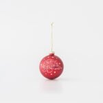 ΜΠΑΛΑ ΓΥΑΛΙΝΗ ΚΟΚΚΙΝΗ MERRY CHRISTMAS ΣΕΤ 4ΤΜΧ 10cm (600-45760)