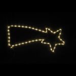 XMAS ΚΟΜΗΤΗΣ ΦΩΤΟΣΩΛΗΝΑΣ LED 2m ΜΟΝΟΚΑΝΑΛΟΣ ΜΕ ΠΡΟΓΡΑΜΜΑ ΘΕΡΜΟ ΛΕΥΚO 71x29cm IP44 (600-20010)