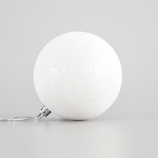 8d1d926800a04271b384df437e52a7d7 ΜΠΑΛΑ ΠΛΑΣΤΙΚΗ ΛΕΥΚΗ ΜΕ GLITTER ΣΕΤ 6ΤΜΧ 8cm (600-42614) - Image 1