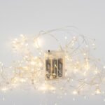 XMAS ΛΑΜΠΑΚΙ CLUSTER 2m 120 MINI LED ΠΕΡΛΕΣ ΜΠΑΤΑΡΙΑΣ 3AA ΑΣΗΜΙ ΧΑΛΚΙΝΟ ΚΑΛΩΔΙΟ ΘΕΡΜΟ ΛΕΥΚΟ LED ΠΑΡΟΧΗ 50cm IP20 (600-03550)