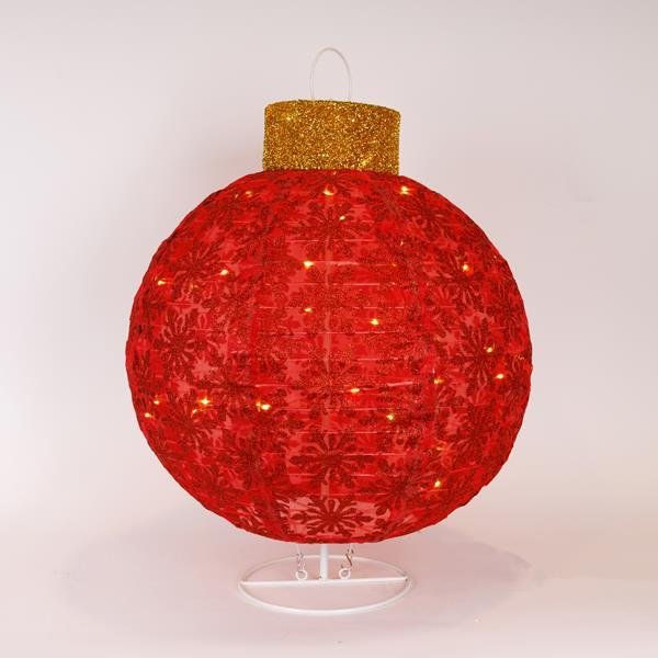 9f482076d2e84e4b9aaf826a57c586bf XMAS ΦΩΤΙΖΟΜΕΝΗ KOKKINH MΠΑΛΑ ΜΕ ΒΑΣΗ 50 MINI LED 4.5V ΜΕΤΑΣΧΗΜΑΤΙΣΤΗ ΘΕΡΜΟ ΛΕΥΚΟ ΠΑΡΟΧΗ 3m 45x45x60cm IP44 (600-47241) - Image 1