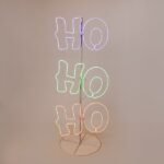 XMAS HO-HO-HO ΝΕΟΝ ΦΩΤΟΣΩΛΗΝΑ LED 8.5m ΜΟΝΟΚΑΝΑΛΗ ΠΡΑΣΙΝΟ ΚΟΚΚΙΝΟ & ΜΠΛΕ LED ΠΑΡΟΧΗ 5m 120x50cm IP44 (600-23122)