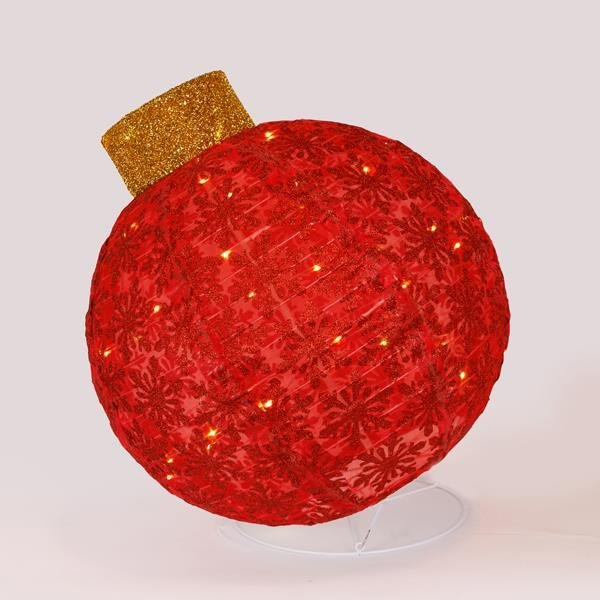 eae67821873f40f3ad8c1ae2de8ee336 XMAS ΦΩΤΙΖΟΜΕΝΗ KOKKINH MΠΑΛΑ ΜΕ ΒΑΣΗ 100 MINI LED 4.5V ΜΕΤΑΣΧΗΜΑΤΙΣΤΗ ΘΕΡΜΟ ΛΕΥΚΟ ΠΑΡΟΧΗ 5m 64x64x77.5cm IP44 (600-47243) - Image 1