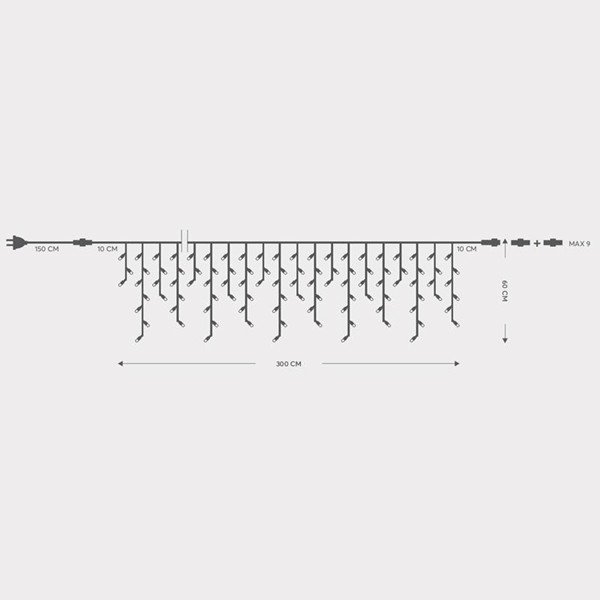 f245c890c4c941aeb4d35f8dfe1aa68d.jpg XMAS ΛΑΜΠΑΚΙ ΒΡΟΧΗ 144 LED 5mm ΜΕ ΚΑΛΥΜΜΑ 230V 3 ΕΠΕΚΤΑΣΕΙΣ ΕΩΣ 8 ΣΕΤ ΠΡΑΣΙΝΟ ΚΑΟΥΤΣΟΥΚ ΚΑΛΩΔΙΟ ΛΕΥΚΟ LED (H60 x L300cm 5/7/5/7) ΠΑΡΟΧΗ 1.5m ΙΡ65 (600-09580) - Image 1