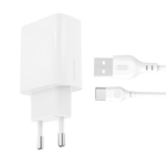 XO L159 QC 18W Φορτιστής Γρήγορης Φόρτισης USB-A με Καλώδιο Type-C (16.006.0418)
