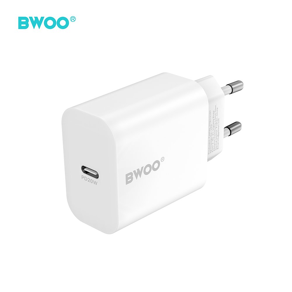 493333_oryg.jpg BWOO wall charger CDA233 PD 20W 1x USB-C white (GSM194958) - Image 1