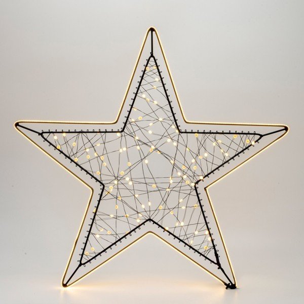 61fc98759531458697ad269e38cb5e6a XMAS ΦΩΤΙΖΟΜΕΝΟ ΑΣΤΕΡΙ COB LED ΤΑΙΝΙΑ 1.7m ΜΕ 100 MINI LED ΜΕΤΑΣΧΗΜΑΤΙΣΤΗ ΜΑΥΡΟΣ ΜΕΤΑΛΛΙΚΟΣ ΣKEΛETOΣ ΜΑΥΡΟ ΧΑΛΚΙΝΟ ΚΑΛΩΔΙΟ ΘΕΡΜΟ ΛΕΥΚΟ LED ΠΑΡΟΧΗ 3m 48x45cm IP44 (600-23643) - Image 1