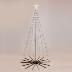XMAS ΦΩΤΙΖΟΜΕΝΟ ΔΕΝΤΡΟ ΜΕ ΑΣΤΕΡΙ ΚΟΡΥΦΗ 180cm 31V ΜΕΤΑΣΧΗΜΑΤΙΣΤΗ ΑΝΑΔΙΠΛΟΥΜΕΝΗ ΒΑΣΗ 505 MINI ΓΑΛΑΚΤΕΡΑ LED ΜΑΥΡΟ ΠΛΑΚΕ ΧΑΛΚΙΝΟ ΚΑΛΩΔΙΟ ΘΕΡΜΟ ΛΕΥΚΟ LED ΠΑΡΟΧΗ 5m IP44 (600-22560)