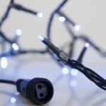 XMAS ΛΑΜΠΑΚΙ ΣΕΙΡΑ 100 LED 3mm 31V ΜΕΤΑΣΧΗΜΑΤΙΣΤΗ 4 ΕΠΕΚΤΑΣΕΙΣ ΕΩΣ 3 ΣΕΤ ΠΡΑΣΙΝΟ PVC ΚΑΛΩΔΙΟ ΜΠΛΕ LED ΑΝΑ 5cm ΠΑΡΟΧΗ 3m ΙΡ44 (600-11335)