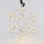 XMAS ΧΙΟΝΟΝΙΦΑΔΑ ΦΩΤΟΣΩΛΗΝΑΣ LED 2m ΜΟΝΟΚΑΝΑΛΟΣ ΘΕΡΜΟ ΛΕΥΚΟ 25x25cm IP44 (600-20020)